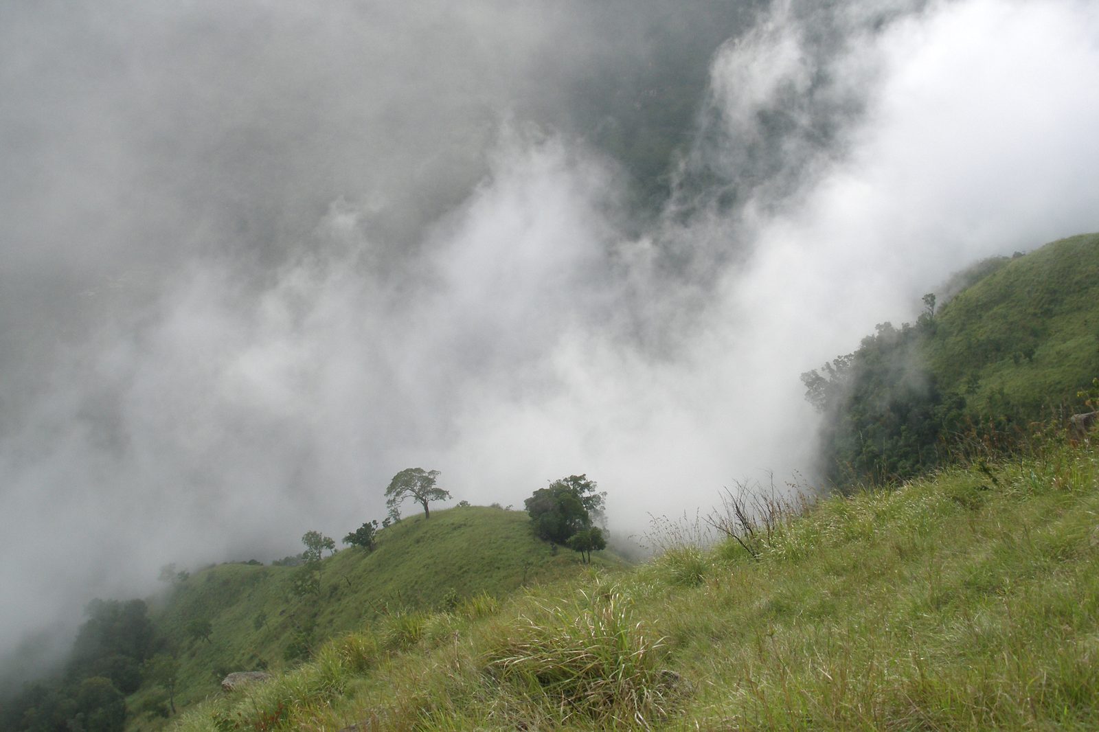 Ella Valley in the hill country, Sri Lanka, wrapped in cloud