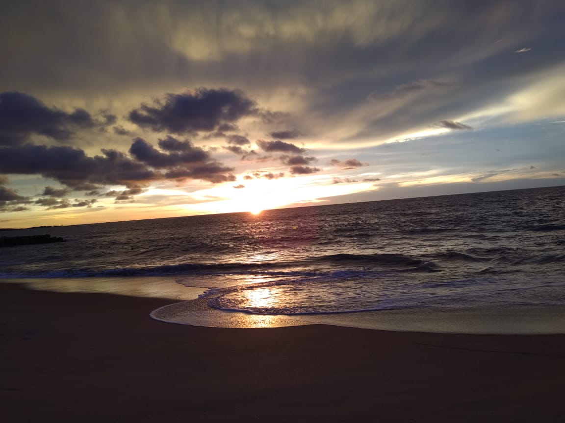 Sunset over the beach at Kalpitiya on Sri Lanka's northwest coast