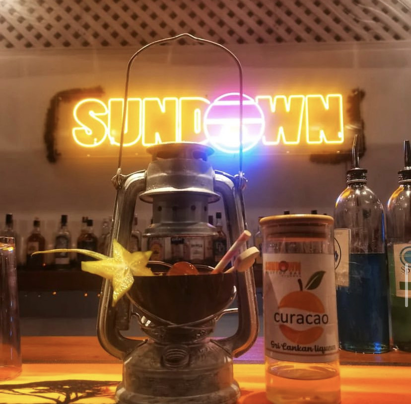 Sundown rooftop bar in Negombo, Sri Lanka providing evening drinks and ocean views